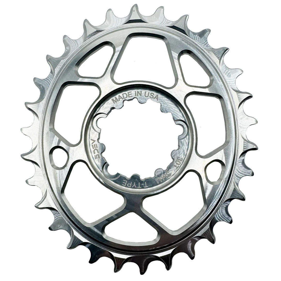5Dev T - Type Oval Chainring - 32t - SRAM 3 - Bolt - 3mm Offset - Silver - The Lost Co. - 5Dev - CRA - OV - T3 - 32 - 02 - B - FD2375 -