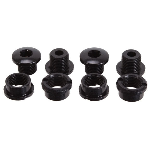 absoluteBLACK T - 30 Chainring Bolt Set Short Bolts and Nuts 8pc - The Lost Co. - Absolute Black - BOLT4S - 5110846001798 -