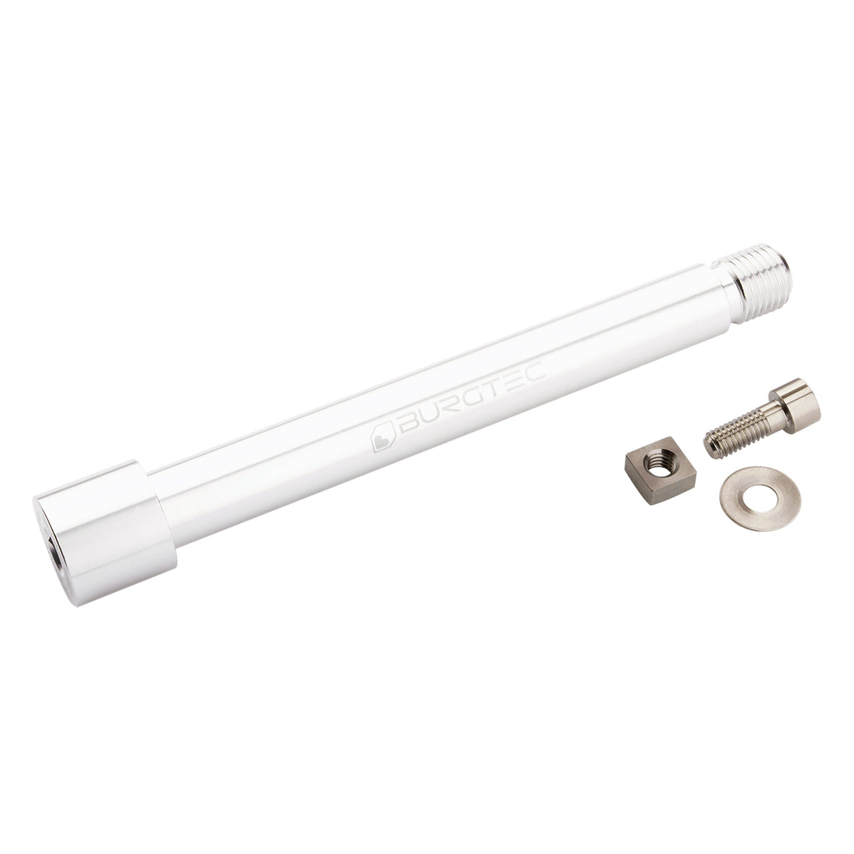 Burgtec Fox Front Axle - 15x110mm - 36/38 2021+ - Rhodium Silver - The Lost Co. - Burgtec - 9917 - 764283660572 -