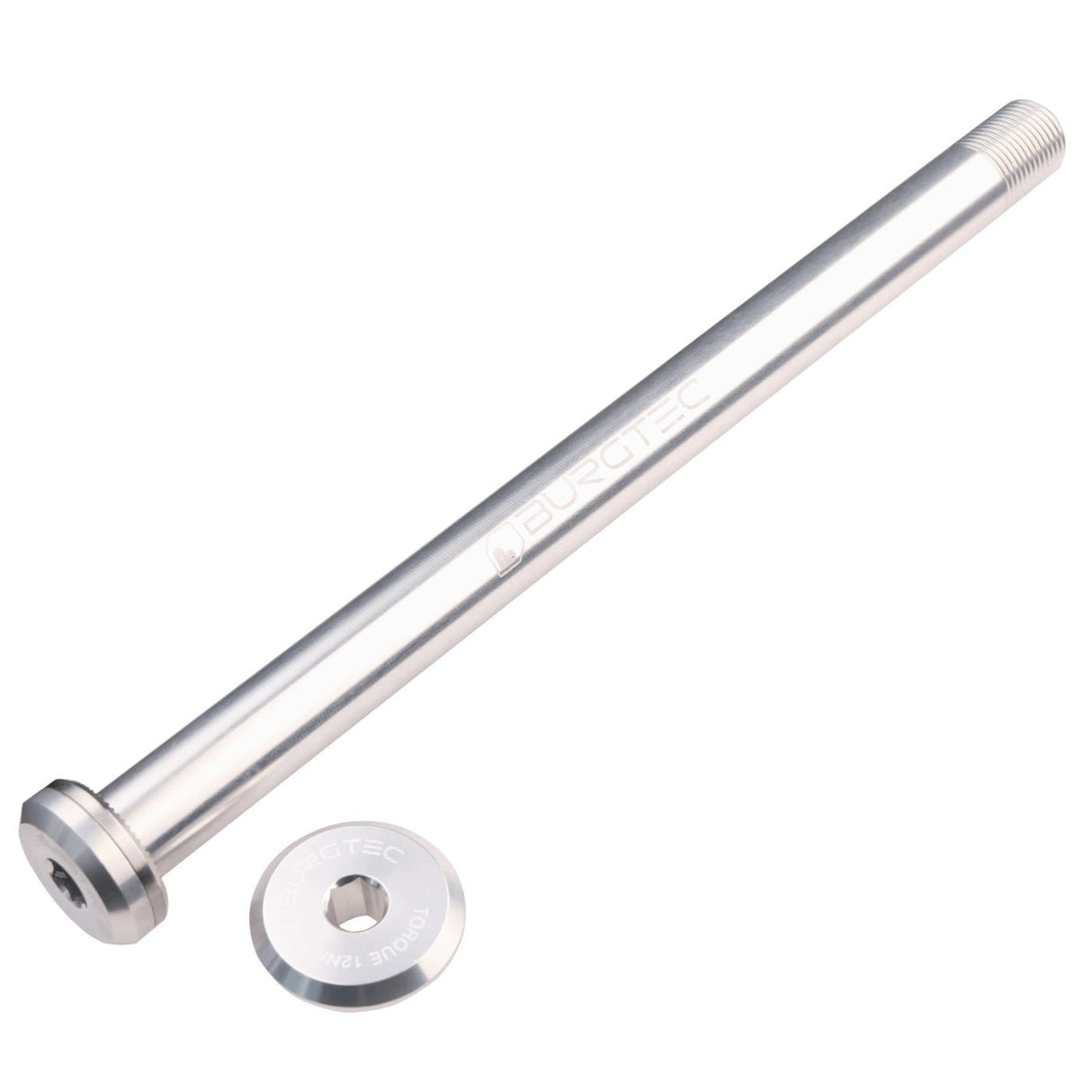 Burgtec Santa Cruz Rear Axle 12x168.5mm - Rhodium Silver - The Lost Co. - Burgtec - 9457 - 712885686612 -