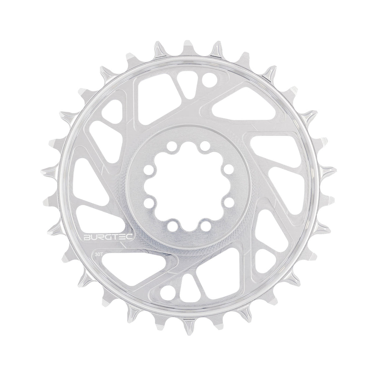 Burgtec T - Type Chainring - 30t - SRAM 8 - Bolt - Silver - The Lost Co. - Burgtec - 13202 - 724901937080 -