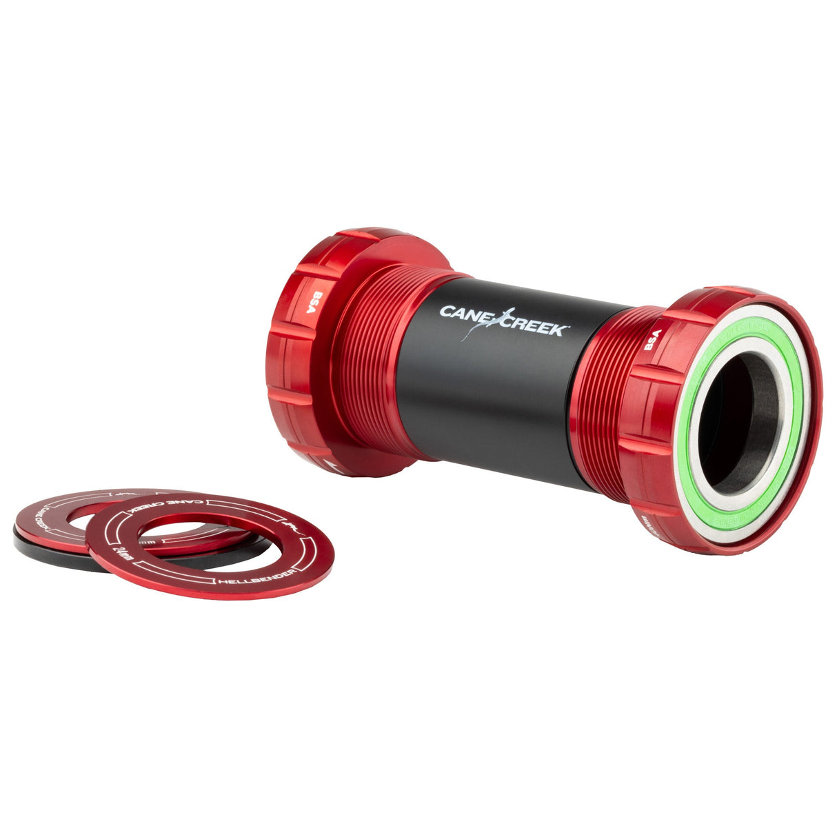 Cane Creek Hellbender 70 Bottom Bracket - 24mm Spindle - 68/73mm - Red - The Lost Co. - Cane Creek - BAI0186R - 840226093727 -