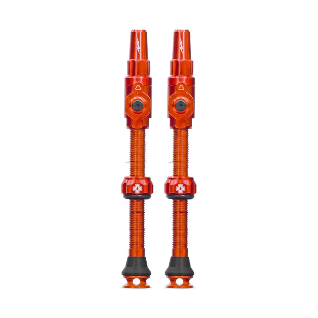 Muc - Off Big Bore Lite Tubeless Valve Stems - 75mm Length - Pair - Orange - The Lost Co. - Muc - Off - 21156 - 5037835220247 -