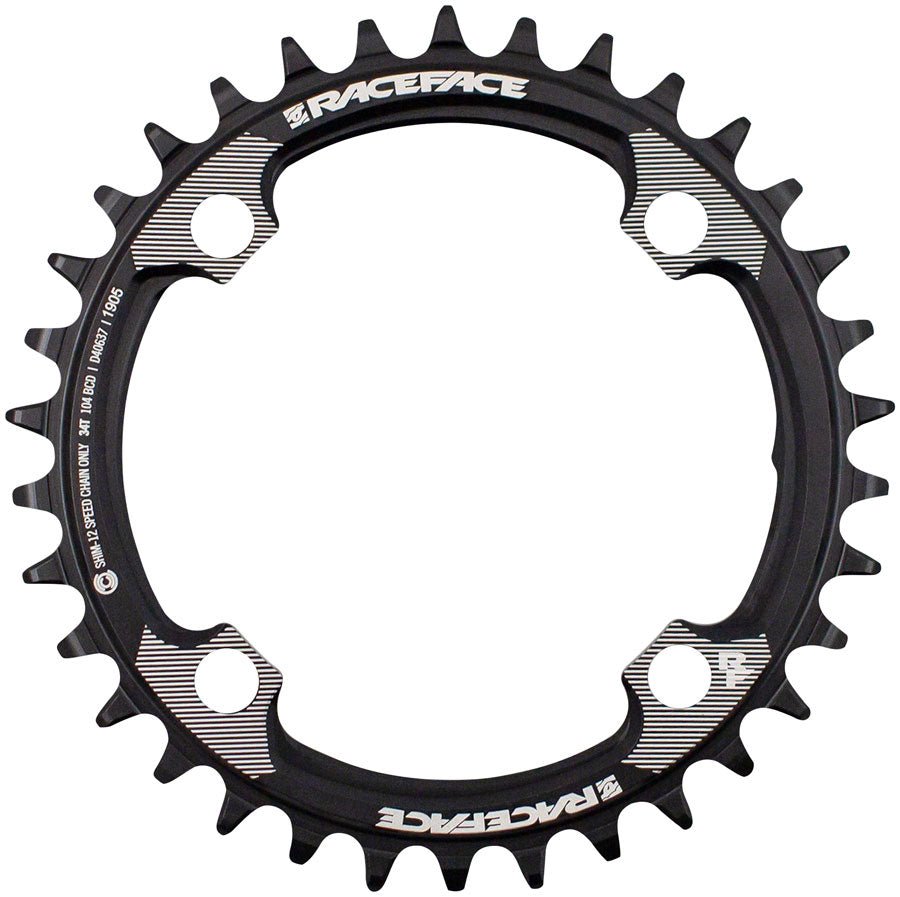 RaceFace Hyperglide+ Chainring - 34t - 104 BCD - The Lost Co. - RaceFace - RNW104X34TSHI12BLK - 821973359779 -