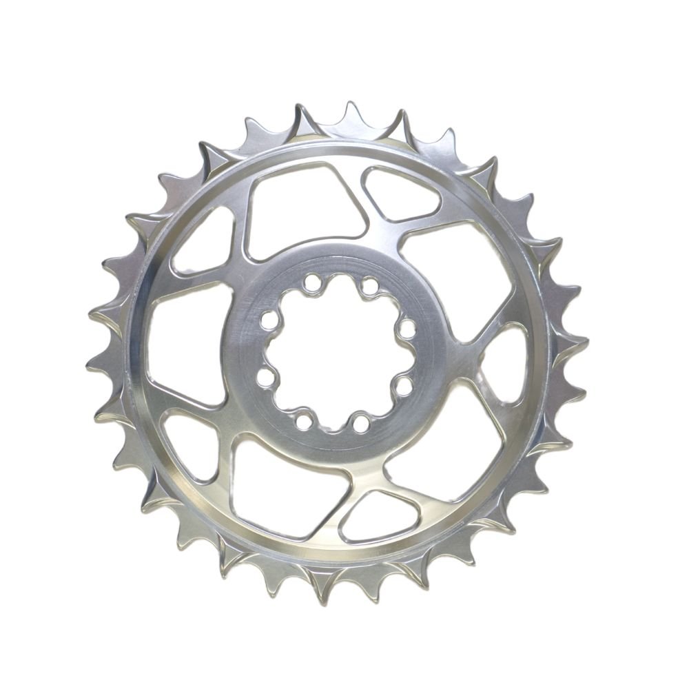 5DEV Chainring - T-Type SRAM 8-Bolt Chainring - 3mm Offset - 34T - Raw Silver/Clear - The Lost Co. - 5Dev - B-FD23991 - 850058721255 - -