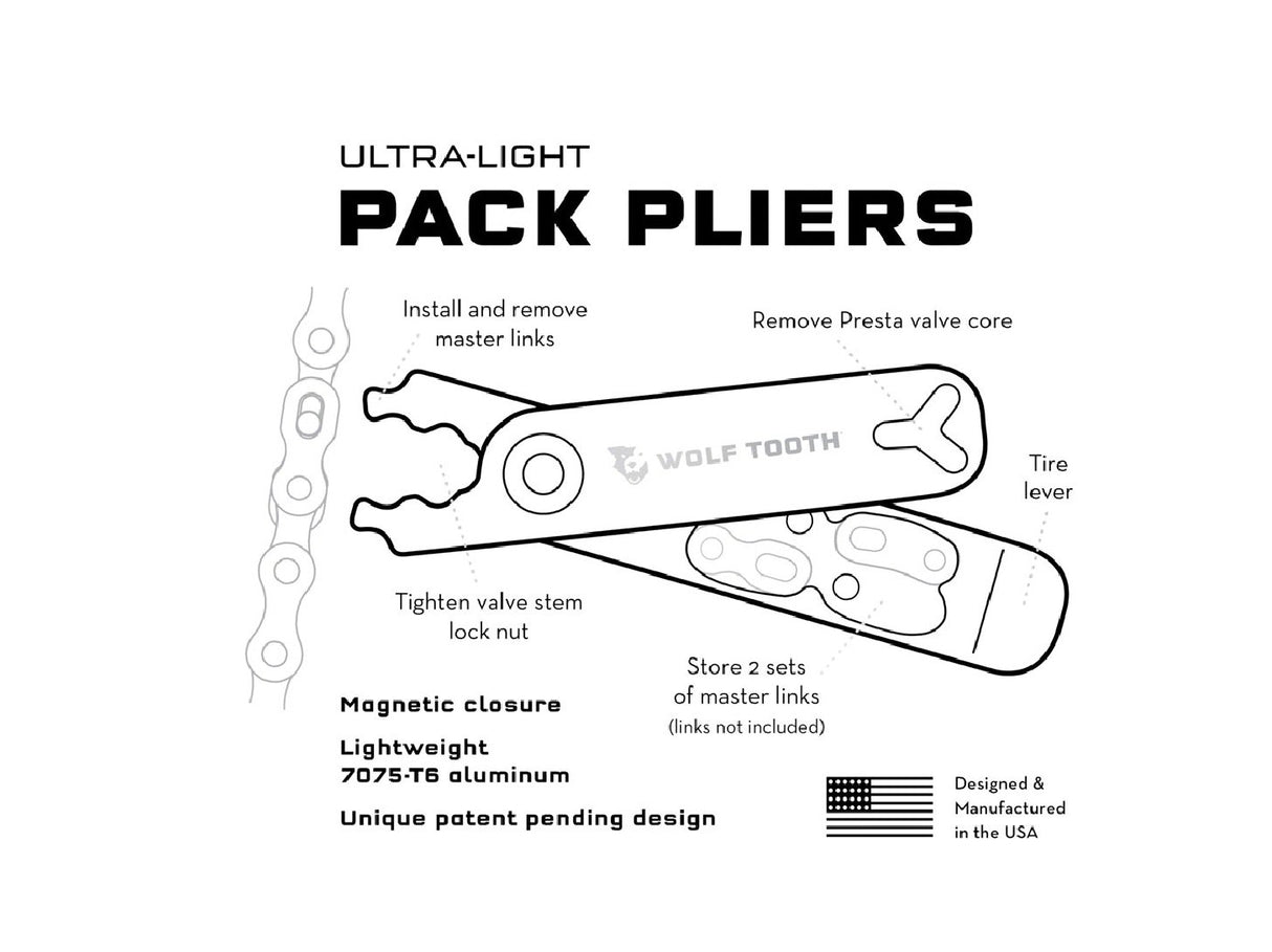 Wolf Tooth Combo Masterlink Pliers - The Lost Co. - Wolf Tooth Components - MLCP-BLK-BLK - 812719027014 - Black -