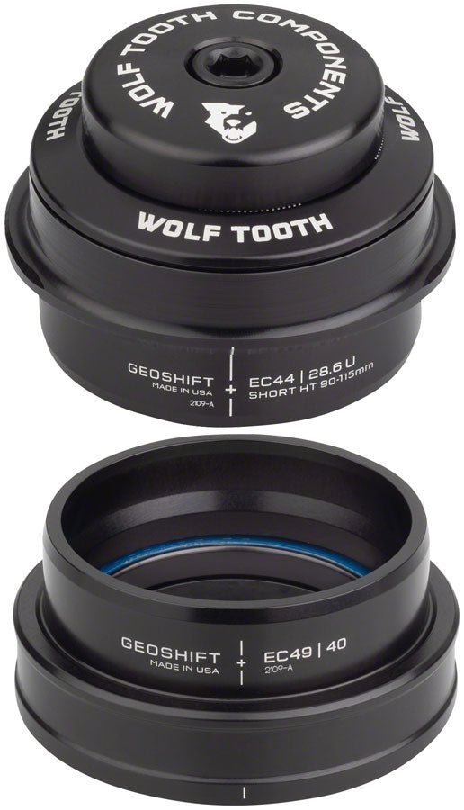 Wolf Tooth GeoShift Performance Angle Headset - 2 Deg Short EC44/EC49 Black - The Lost Co. - Wolf Tooth Components - HD0006 - 810006805369 - -