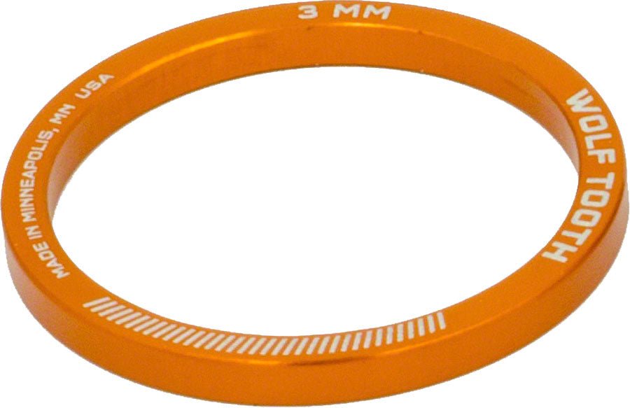 Wolf Tooth Headset Spacer 5 Pack 3mm Orange - The Lost Co. - Wolf Tooth - HD0246 - 812719022651 - -