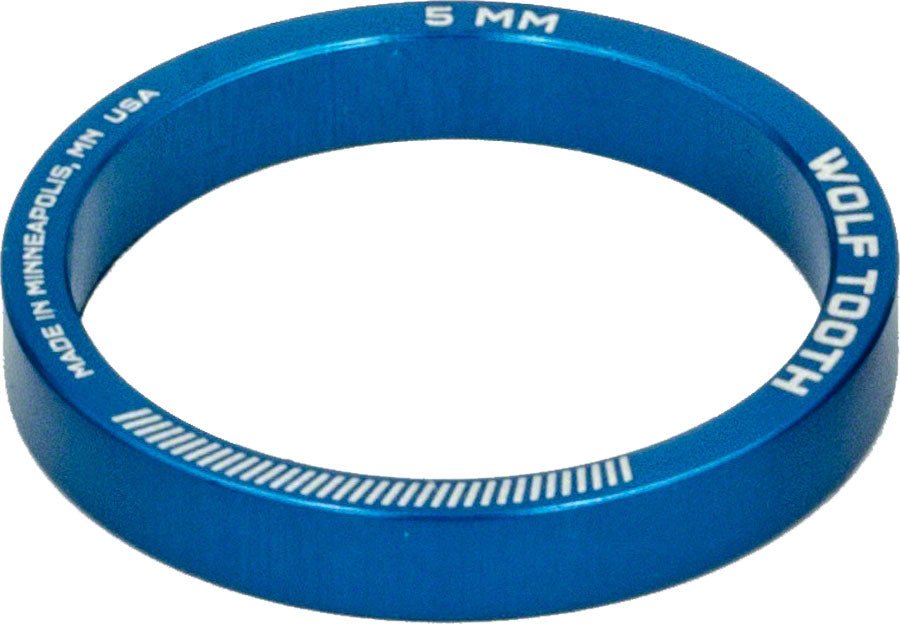 Wolf Tooth Headset Spacer 5 Pack 5mm Blue - The Lost Co. - Wolf Tooth - HD0249 - 812719022682 - -