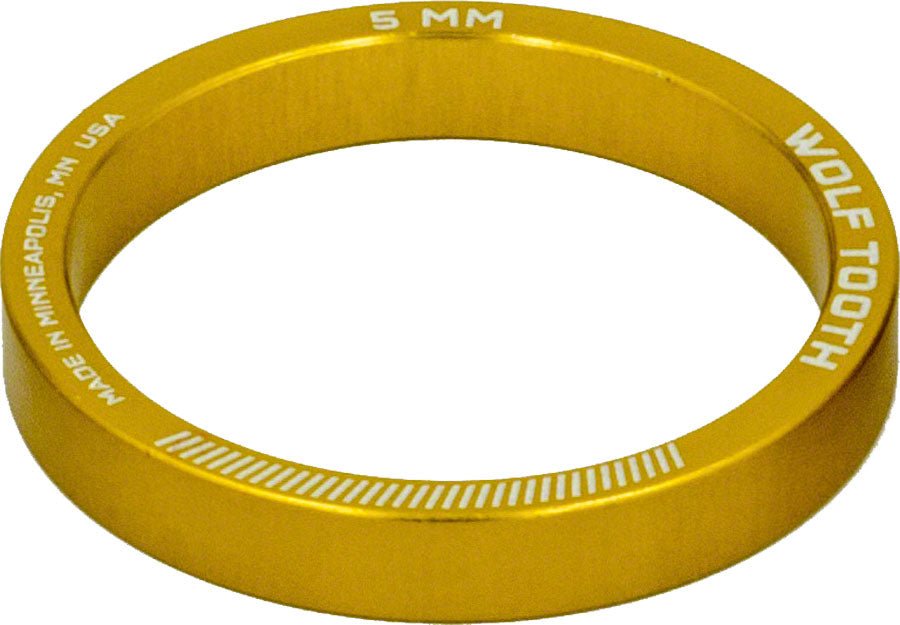 Wolf Tooth Headset Spacer 5 Pack 5mm Gold - The Lost Co. - Wolf Tooth - HD0251 - 812719022705 - -