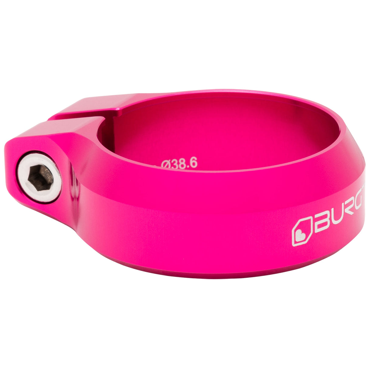 Burgtec Seat Clamp - 38.6mm - Toxic Barbie Pink - The Lost Co. - Burgtec - 10559 - 724901933228 - 