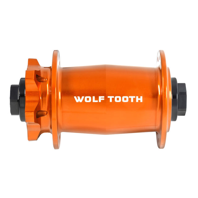 Wolf Tooth Mountain Front Hub - 15 x 110mm 6-Bolt Orange J-Bend 28H