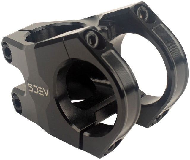 5DEV Aluminum 4-Bolt Stem - 35mm 35 Clamp +/-0 1 1/8" Aluminum Black