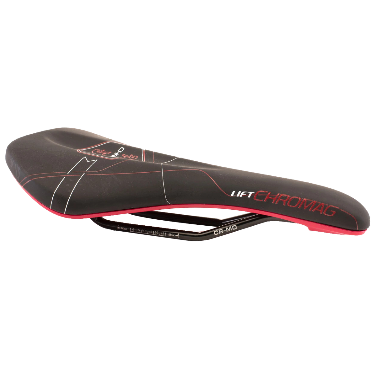 Chromag Lift Saddle Synth Top CrMo Rails - Black/Red  