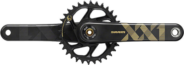 SRAM XX1 Eagle Carbon Boost Crankset - 175mm - 34t - DUB Spindle - Gold - The Lost Co. - SRAM - 00.6118.526.002 - 710845813573 - 