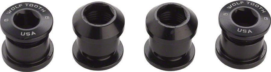 Wolf Tooth 1x Chainring Bolt Set - Black - The Lost Co. - Wolf Tooth - 4CBCN06BLK - 812719020404 - 