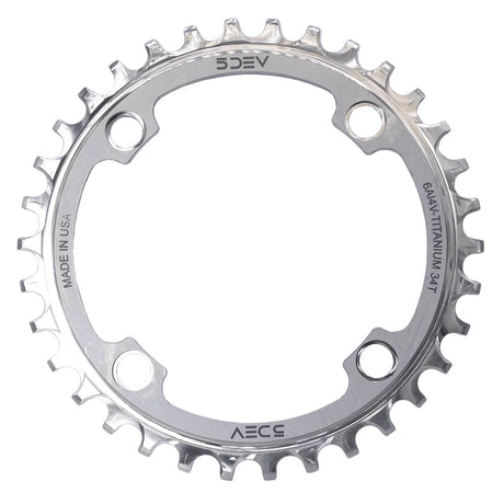 5Dev 104 BCD Titanium Chainrings 34T - Raw/Silver - The Lost Co. - 5Dev - B-FD2364 - 850042201862 - -