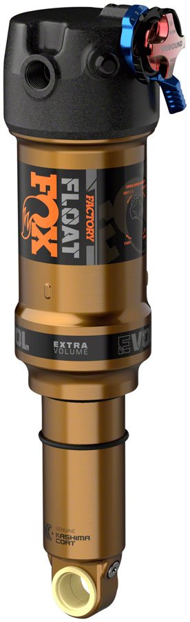 FOX Float Factory Rear Shock - Trunnion Metric 185 x 50 mm EVOL LV 2-Position Adj 0.4 Spacer BLK/Kashima Coat - The Lost Co. - Fox Shox - RS0434 - 821973469508 - -