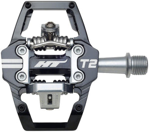 HT Components T2 Pedals - Dual Sided Clipless Platform Aluminum 9/16" BLK - The Lost Co. - HT Components - H451066-01 - 4711126208909 - -