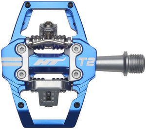 HT Components T2 Pedals - Dual Sided Clipless Platform Aluminum 9/16" Royal Blue - The Lost Co. - HT Components - PD1418 - 4711126209005 - -