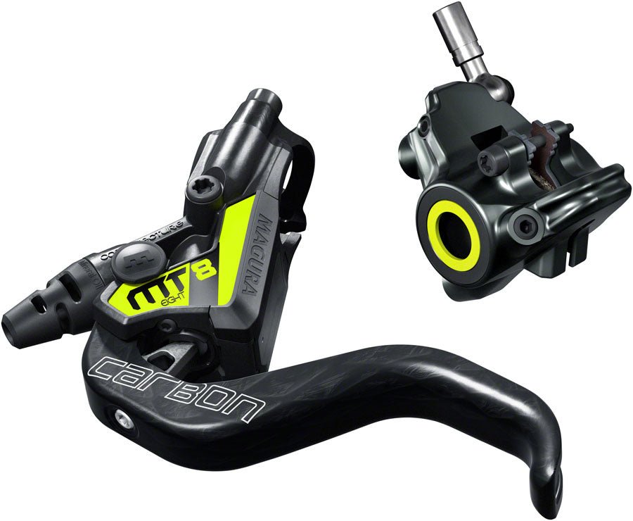 Magura MT8 SL Disc Brake Lever - Front Rear Hydraulic Flat Mount Gray/YLW - The Lost Co. - Magura - J120750 - 4055184021958 - -