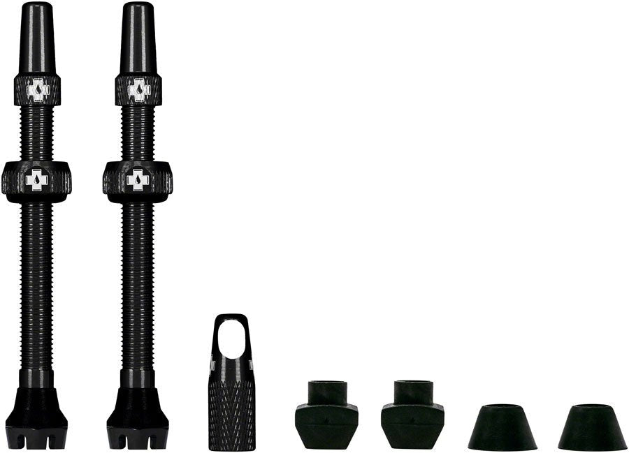 Muc-Off V2 Tubeless Valve Kit - Black - 44mm Length - Pair - The Lost Co. - Muc-Off - H030189-01 - 5037835209570 - -