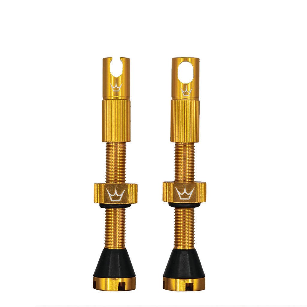 Peatys Alloy Presta Valve Stem Pair - 42mm - Gold - The Lost Co. - Peaty's - B-YE2403 - 5060541583511 - -