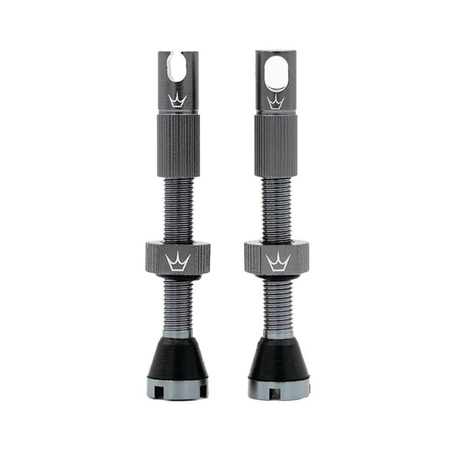 Peatys Alloy Presta Valve Stem Pair - 42mm - Slate - The Lost Co. - Peaty's - B-YE2410 - 5060541582378 - -